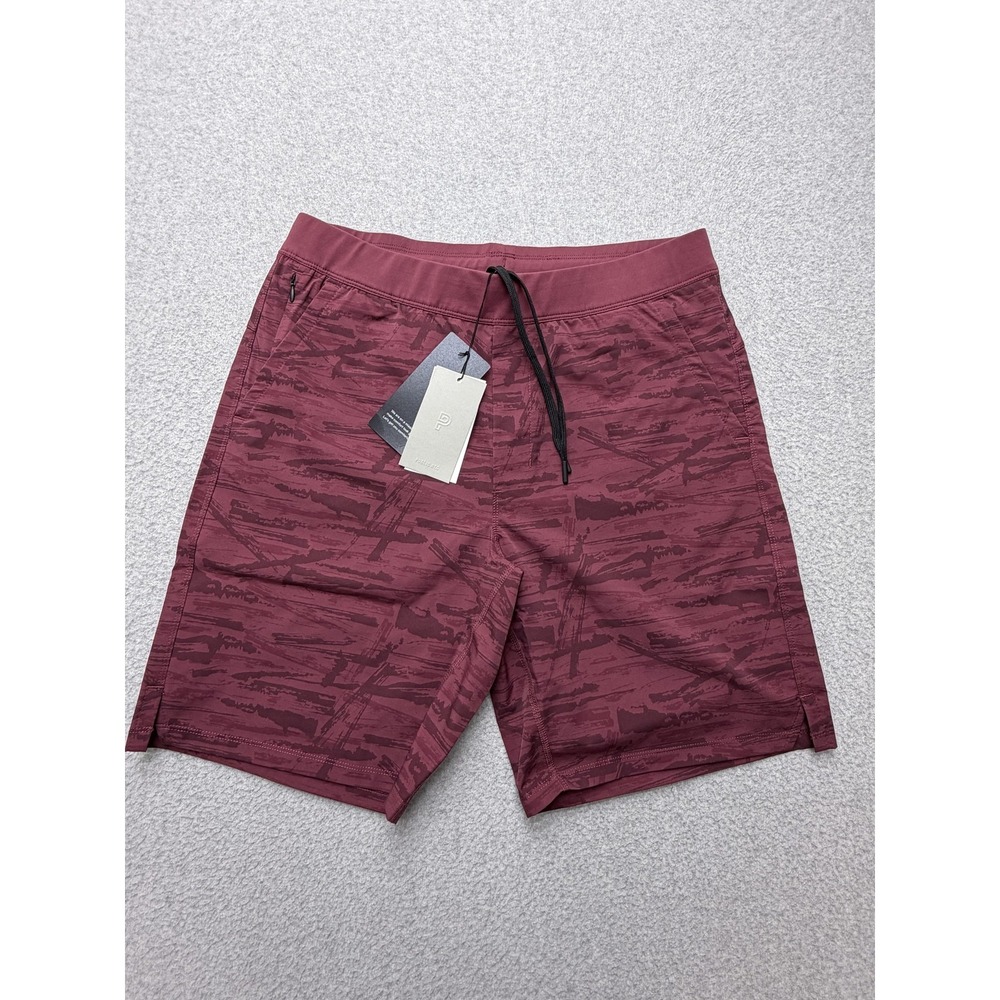 Public Rec Flex Short Shorts Mens 34 Red Maroon Camo Athletic Swim‎ 9.5 Inseam